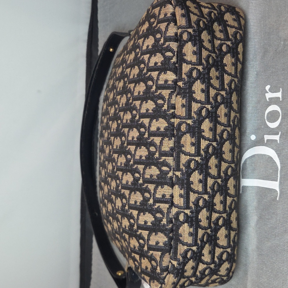 Dior Adjustable 2 Way shoulder strap 1970s Oblique canvas bag Collectable - Picture 16 of 17